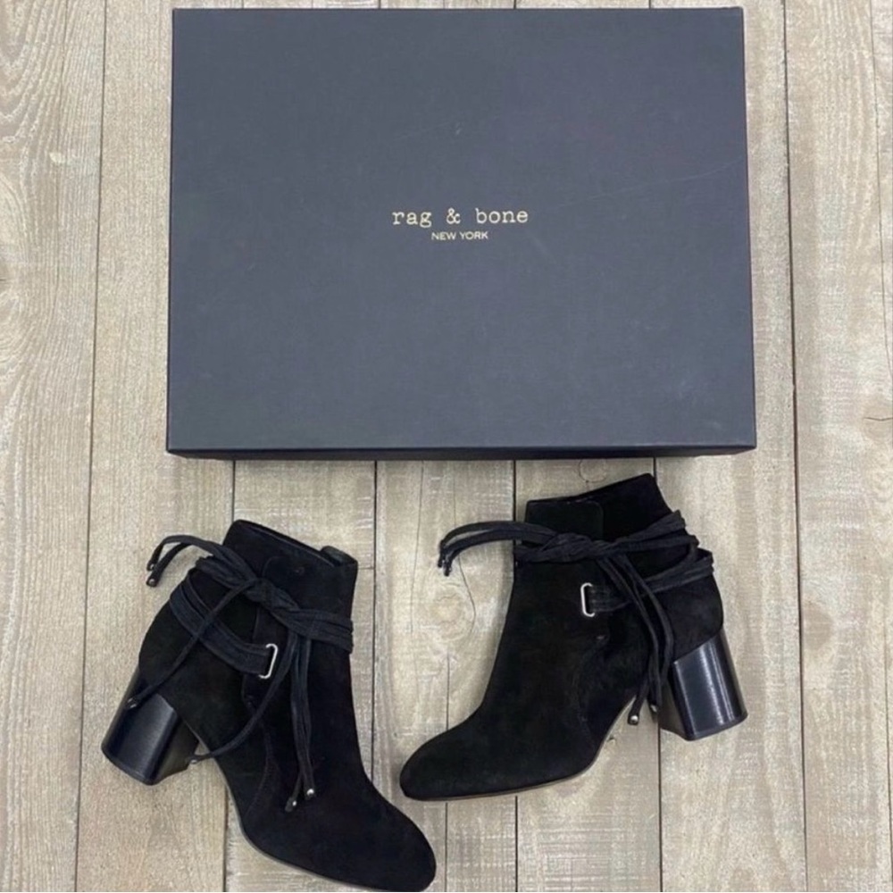Rag & Bone Black Ankle Booties with Strap Detail. New with shoe bag and box.
